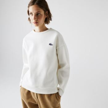 Lacoste Lacoste SPORT Crew Neck Cotton Sweatshirt Dámské - Mikiny Bílé | CZ-WEhfEa